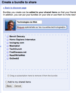 google reader bundle Google Reader: partagez et trouvez du contenu avec la fonction bundles 