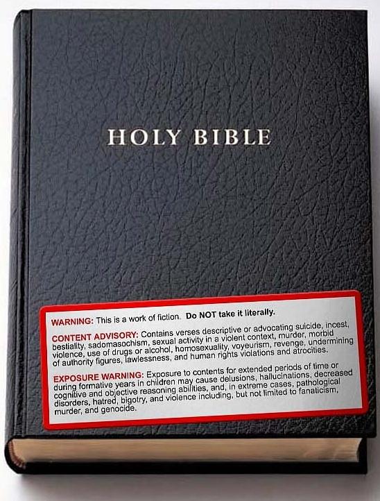 Holy bible warning