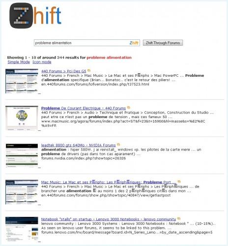 zhift recherche 464x500 Zhift, moteur de recherche des conversations dans les forums