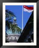 Flag and Dome of Old Supreme Court  Singapore  Singapore