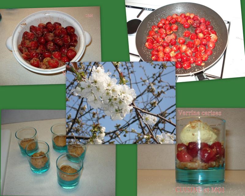 Verrines cerises & biscuit sablé aux fruits rouges
