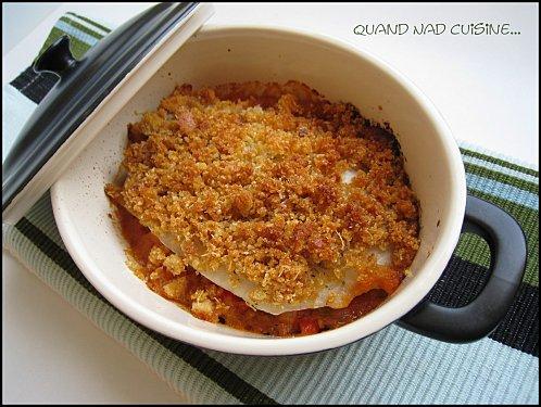 Crumble de poisson aux petits légumes