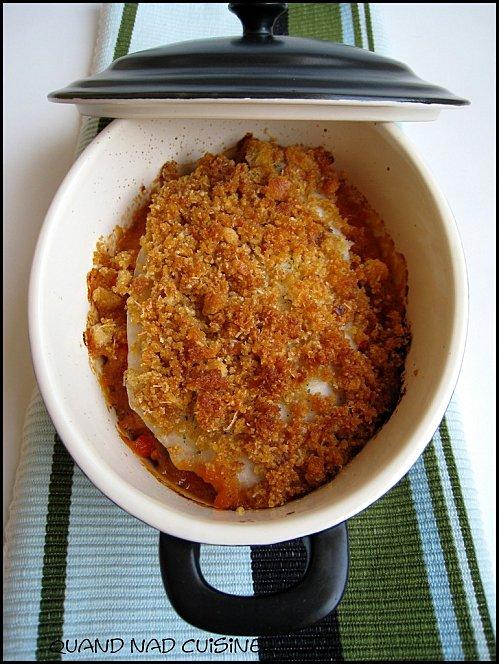 Crumble de poisson aux petits légumes
