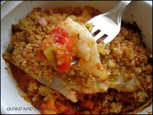 Crumble de poisson aux petits légumes