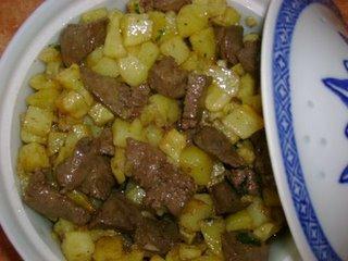 Kebda bel batata (foie aux pommes de terre frites)