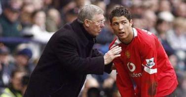 Echecs & Football : La Finale Barcelone - Manchester Alex Ferguson et Cristiano Ronaldo © Eurosport