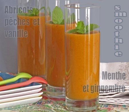 SMOOTHIE ENERGISANT PECHE ABRICOT VANILLE GINGEMBRE AU SIROP D'AGAVE