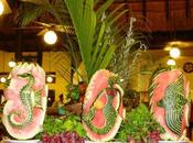 Pastèques sculptées dessert servit)