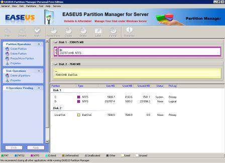 EASEUS partition manager
