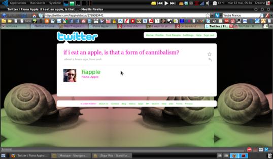 Fiona Apple - twitter - If I eat en apple, is that a form of cannibalism