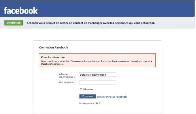 désactivation FB