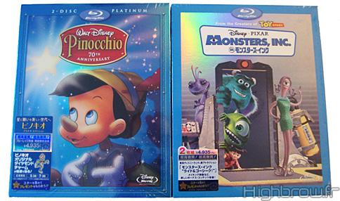 Arrivage - Blurays Pinocchio & Monsters, Inc. (Japon)