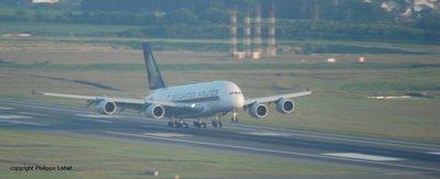 Singapore Airlines en A380 à Roissy