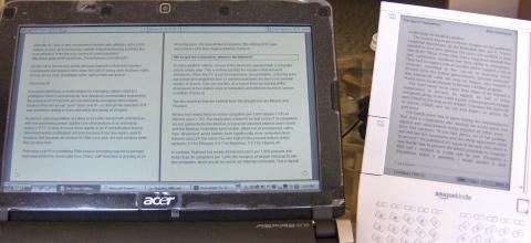 L'écran Pixel Qi : Acer Aspire One contre Kindle, impressionant