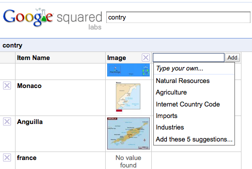 google squared 1 Créez vos listes de recherche avec Google Squared 