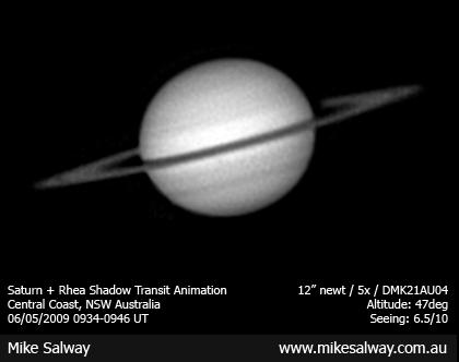 Saturne avec le transit de l’ombre de Rhéa