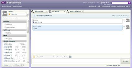 Yahoo Messenger for the Web et les SMS