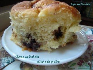 Chinois très gourmand au nutella  et éclats de praliné