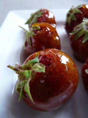 Fraises caramélisées ou chocolatées