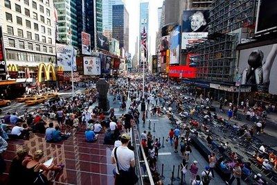 Times Square à New York :  zone piétonne ?