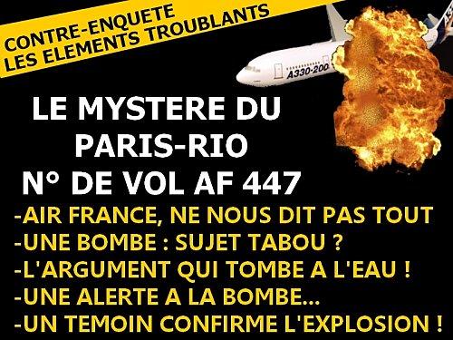 LE PARIS-RIO D'AIR FRANCE A-T-IL EXPLOSE ? BOMBE OU ACCIDENT ?