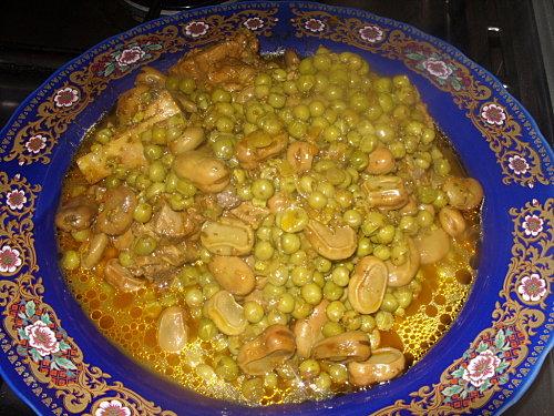 Tajine de veau aux fèves et petits pois+Blog Salma82
