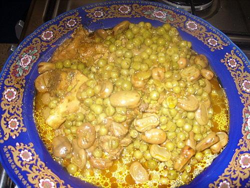 Tajine de veau aux fèves et petits pois+Blog Salma82