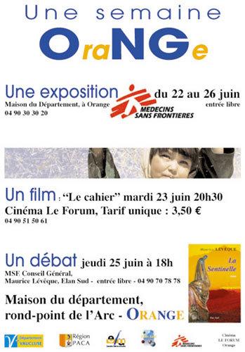 Une semaine ONG, exposition, film et débat du 22 au 26 juin à Orange