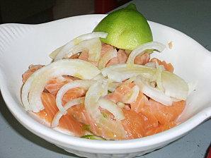 Saumon mariné au citron vert...