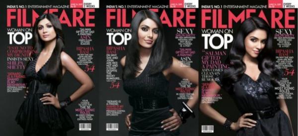 Asin, Bipasha et Shilpa en couverture de Filmfare