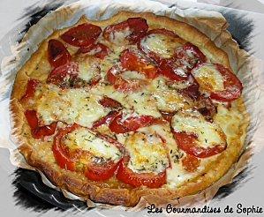 Tarte fine tomates, mozzarella, Serrano