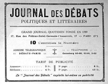 Un coin du voile Journal des Débats