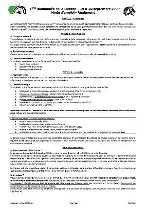 Inscription de la 7 èmel'équipe de NLTT randonnée de la Licorne (89) le 19 et 20 septembre 2009