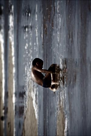 Le prêcheur à la verticale (photographie conceptuelle)