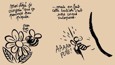 Il y avait un bourdon sur le siège de la voiture...