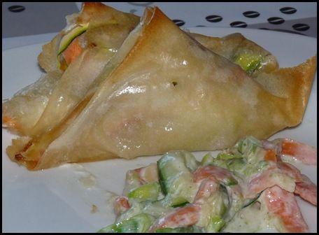 Bricks de légume et tagliatelle de courgette et carotte