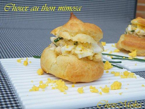 Petits choux au thon mimosa.