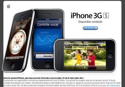 iPhone 3G S disponible vendredi