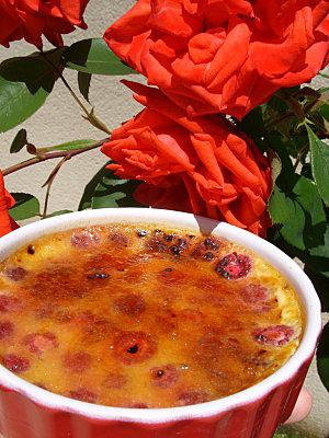 Crème brûlée aux framboises