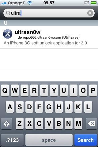 recherche ultrasnow cydia install iphone 3g