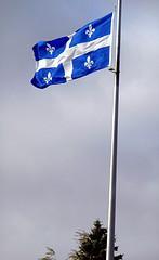 Quebec flag, top of Montmorency Falls, Quebec