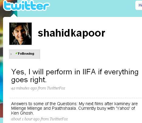  Shahid Kapoor Confirms IIFA presence