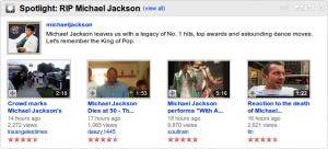 YouTube Michael Jackson Death