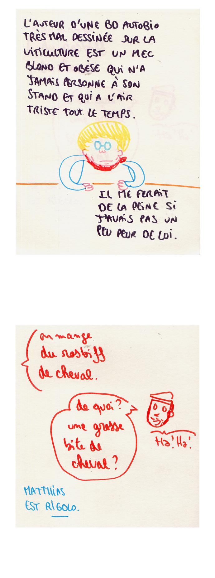 Hier je me suis évanoui devant Lewis Trondheim. C'était rigolo.