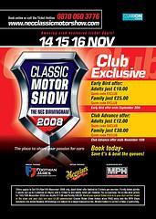 Reduced Ticket prices for the NEC Classic Car Show 2008