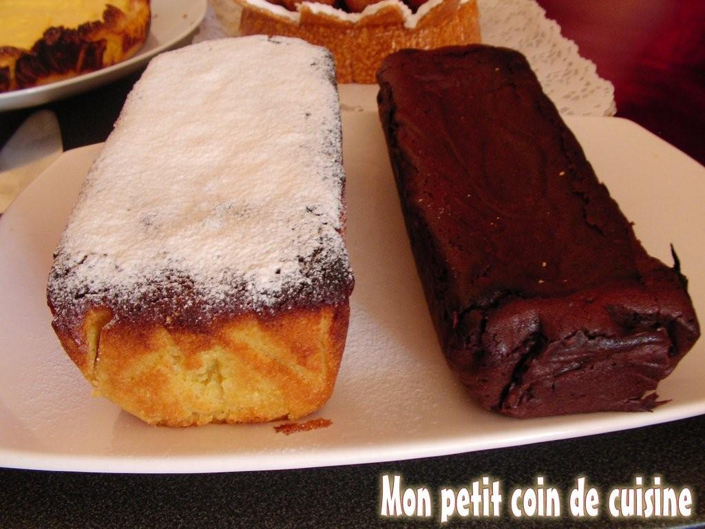 Desserts sans gluten et/ou sans lait Duo de cakes sans gluten pour repas de fête : cake de riz et polenta au citron et fondant au chocolat aux marrons