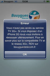 iPhone 3G et TV Bouygues Telecom