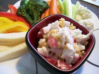 Salade de Goberge:  1 base, 6 présentations (Sandwich, guedille, salade verte riz ou pâtes...)