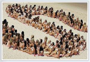 Le plus grand nombre de filles en bikini
