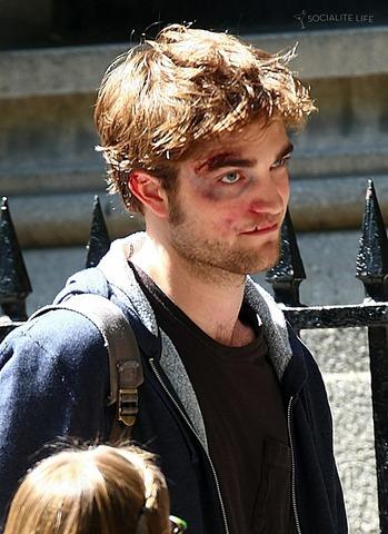 Robert Pattinson sur le set de Remember Me